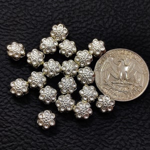925 Sterling Silver Beads - Flower Design 8 MM Spacer Beads - Setting For Making - DIY Jewelry Supplies - Silver Spacers - Beads Hole 1 MM