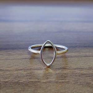 925 Sterling Silver Marquise Collet Ring, Plain Bezel Cup Open Blank Ring, Setting For Making Ring 3x5 MM To 12x24 MM, DIY Jewelry Supplies