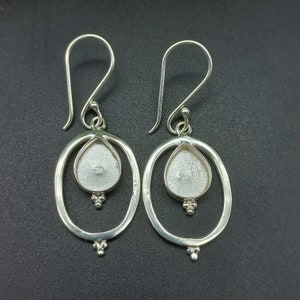 925 Sterling Silver Dangle Earring, Designer Bezel Cup Close Blank Collet Pear Earring, Setting For Making Earring 6x4 MM To 14x21 MM, DIY