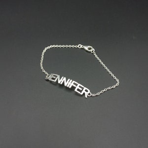 Personalized Name Bracelet - Initial Bracelet - Letter Bracelet - 925 Sterling Silver Custom Bracelet - Gift For Her - Minimalist Jewelry