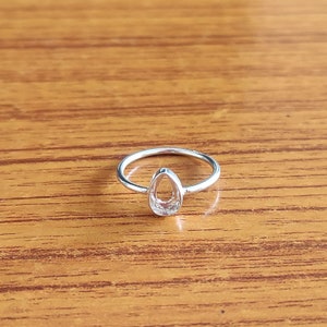 925 Sterling Silver Pear Ring, Plain Bezel Cup Open Blank Ring, Setting For Making Ring 6x4 MM To 14x21 MM, DIY Jewelry Supplies