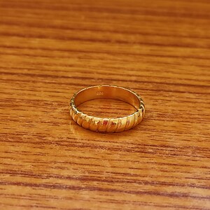 925 Sterling Silver Gold Plated DESIGNER Band, Wedding Silver Band, Stackable Ring, Gift For Her, Minimalist Silver Ring, Promise Band