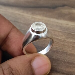 925 Sterling Silver Collet Round Ring, Solid Bezel Cup Round Open Blank Ring, Setting For Making Ring 8 MM, DIY Jewelry Supplies