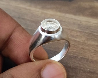 925 Sterling Silver  Bezel Cup Ring Blank, 8mm DIY Jewelry Supplies