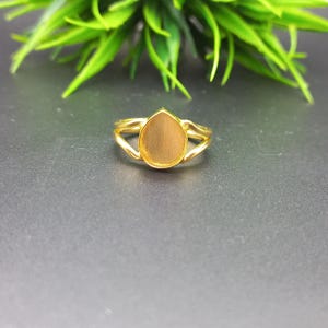 925 Sterling Silver Pear Ring, Gold Plated New Design Bezel Cup Close Blank Ring, Setting For Making Ring 6x4 MM To 14x21 MM, DIY Jewelry