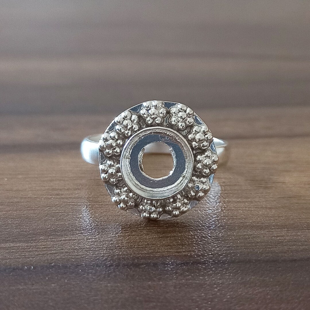 925 Sterling Silver Collet Ring, Open Round Blank, DIY Jewelry Supplies ...