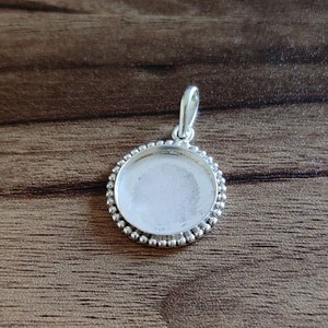 Suministros de joyería DIY de plata de ley 925, colgante con bisel de cuentas, cierre redondo, engaste para hacer colgantes de 3 x 3 a 40 x 40 mm