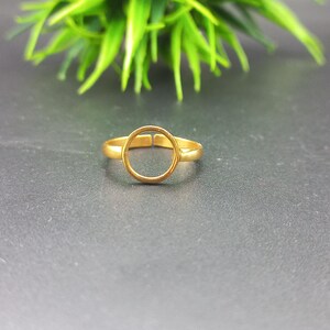 925 Sterling Silver Adjustable Gold Plated Plain Bezel Cup Round Open Blank Collet Ring, Setting For Making Ring 5 MM To 40 MM, DIY Jewelry