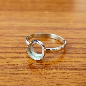 925 Sterling Silver Collet Round Ring, DIY Jewelry Supplies, Plain Bezel Cup Round Open Blank Ring, Setting For Making Ring 2 MM To 40 MM