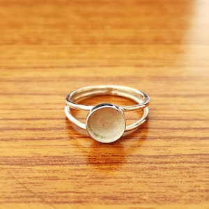 925 Sterlingsilber-Doppeldraht-Pauschale Lünette Schalen-runder naher leerer Ring, Einstellung für die Herstellung des Rings 3 bis 50 MM, DIY Schmuck