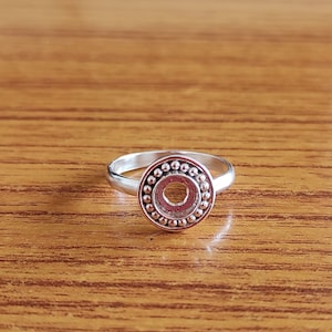 925 Sterling Silver Superb Design Bezel Cup Round Open Blank Collet Ring, Setting For Making Ring 3x3 To 50x50 MM, DIY Jewelry Supplies