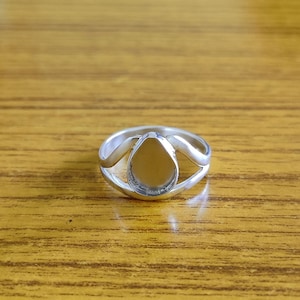 925 Sterling Silver Pear Ring, Designer Bezel Cup Close Blank Ring, Setting For Making Ring 6x4 MM To 14x21 MM, DIY Jewelry Supplies