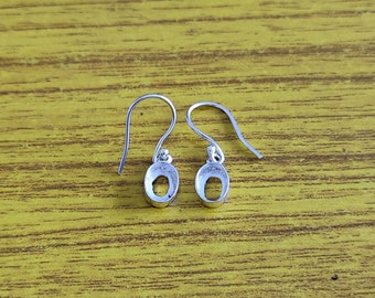 925 Sterling Silver Plain Bezel Open Blank Collet Oval Dangle Earring, Setting For Making Earring 6x4 MM To 35x40 MM, DIY Jewelry Supplies