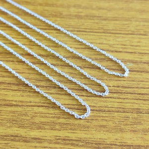 925 Sterling Silver Cable Chain, Genuine 925 Sterling Silver Chain Necklace 1.80 MM 2.30 MM In 14&quot; 16&quot; 18&quot; 20&quot; 22&quot; 24&quot; 26&quot; 30&quot; 35&quot; Inch Size