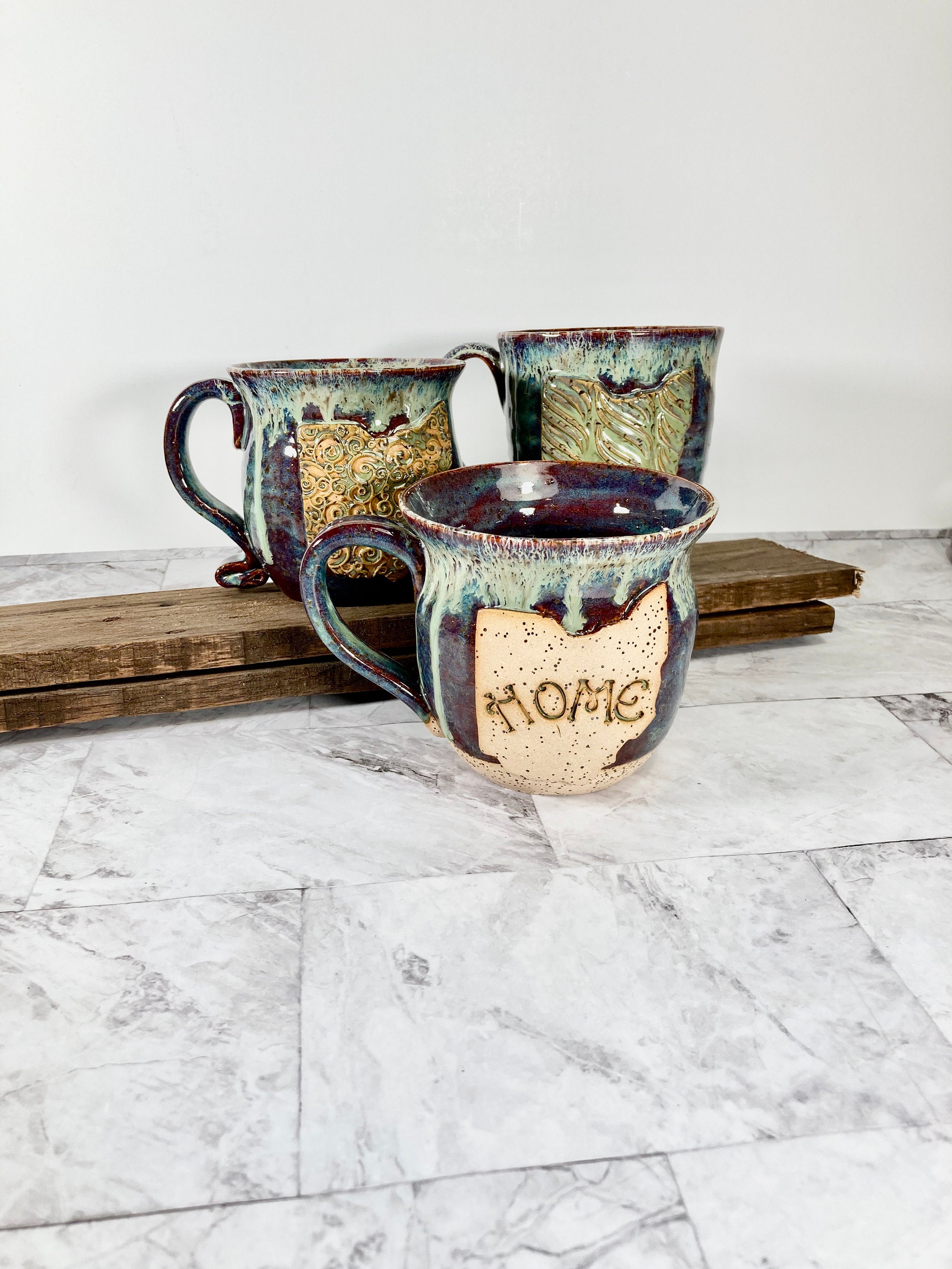 Multi Colored Ohio Drip Mugs Etsy