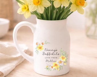 Personalised Vase Easter Mummy Grandma Nanny Ceramic Flower Jug Birthday Gift