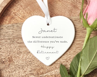 Personalised Happy Retirement Keepsake Ceramic Never Underestimate Colleague Leaving Gift