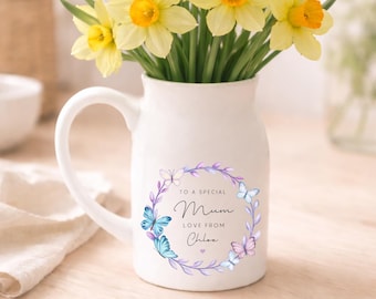 Personalised Vase Mum Grandma Nanny Auntie Ceramic Flower Gift