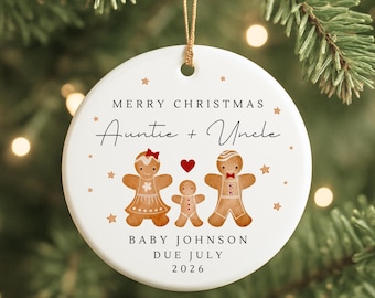 Auntie & Uncle Pregnancy Reveal Christmas Decoration Announcement Personalised Ornament Gift