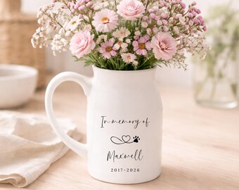 Pet Memorial Vase Personalised Ceramic Dog Cat Loss Gift