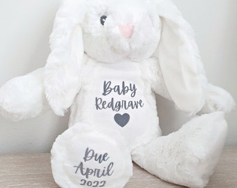 Make Your Own Soft Toy Bunny Personalised Pregnancy Announcement New Baby Name Shower Sister Brother Xmas Present