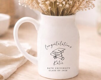 Personalised Graduation Gift Vase Class of 2026 University Ceramic Gift