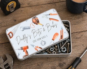 Personalised Tools Tin Father's Day Gift For Daddy, Grandad etc
