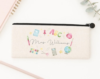 Personalised Teacher Pencil Case End of Term Stationery Back To School Gift