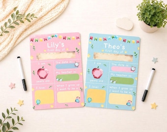 First Day Of School Sign Personalised Reception Back To School Wipeable Board