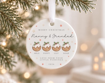 Personalised Grandparents Christmas Decoration Bauble From Grandchildren Gift