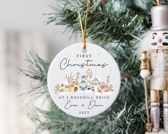 First Christmas In New Home Decoration Personalised Couple Ornament Moving House Gift