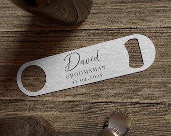 Groomsman Gift Personalised Bottle Opener Best Man Groom Father Of Bride Wedding Stag Keepsake