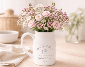 Personalised New Home Vase Moving House Couple Ceramic Gift