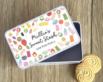 Personalised Sweets Tin Custom Name Candy Treat Storage Gift