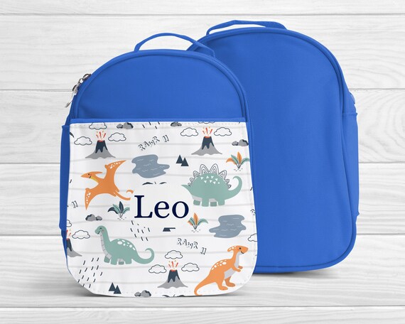 Personalised Lunch Bag Dinosaur Navy Dino Back to School Nursery