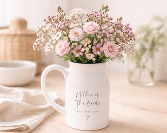 Personalised Mother Of The Bride Vase Mum Wedding Ceramic Gift