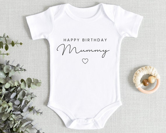 Baby Bodysuit Babygrow Happy Birthday Mummy 