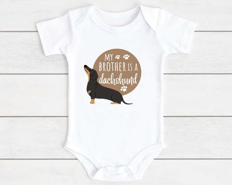 Sausage Dog Baby Vest Dachshund Babygrow Bodysuit Pet Gift Etsy