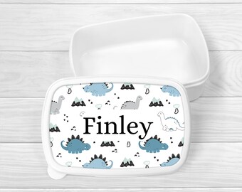 Personalised Lunch Snack Box Dinosaur Back To School Nursery Pot