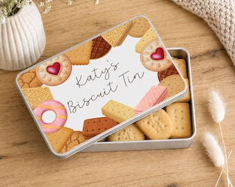 Personalised Biscuit Tin Grandparent Mum Colleague Teacher Treat Gift