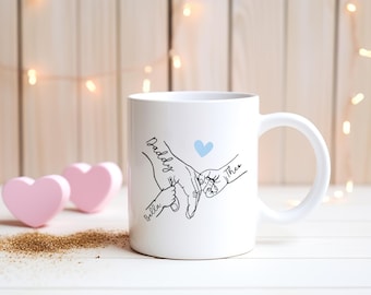 Personalised Holding Hands Mug Children Grandchildren Daddy Grandad Gift