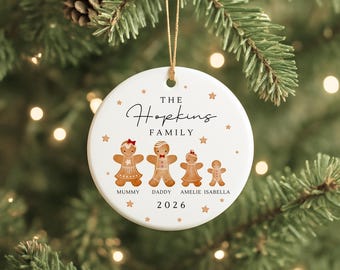 Family Christmas Ornament Personalised Gingerbread Decoration 2026 Gift