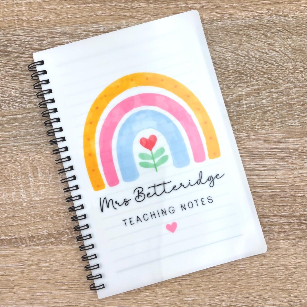 Personalised Teacher Notebook: Rainbow Design, End of Term Gift - Etsy
