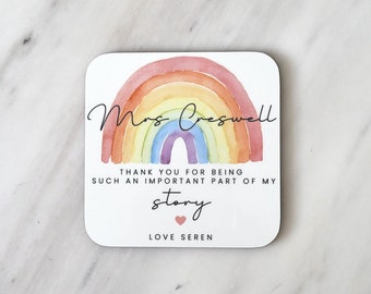 Personalised Thank you Teacher Coaster Gift End Of School Present