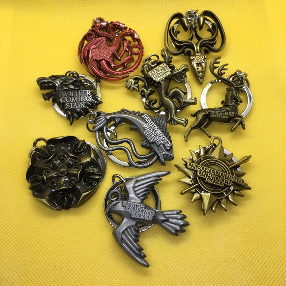 Game Of Thrones Inspired Ruling House Metal Keyring Stark Etsy