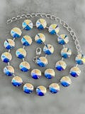 NEW! AURORA BOREALIS Austrian Crystal Necklace Silver, Tennis Choker Necklace, Bridal, Wedding, Layering, Stacking, Sparkly, Women Gift Mom product logo
