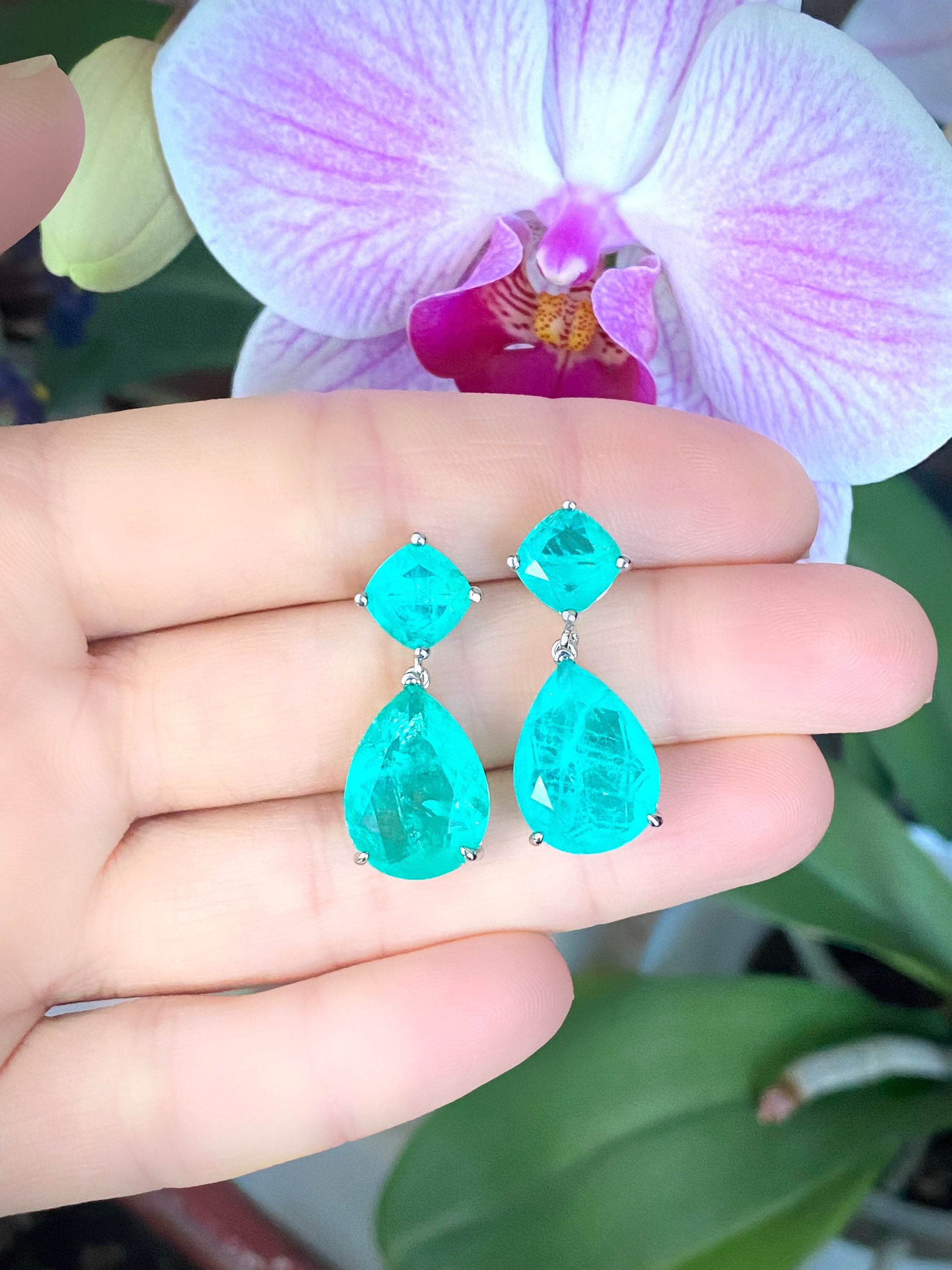 PARAIBA TOURMALINE Earrings, Aqua Blue Tourmaline Earrings, Blue