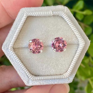 LIGHT PINK Earrings Studs, Light Pink Swarovski Crystal Stud Earrings, Silver, Gold, Rose Gold, Birthday Gift for Her Women Gift