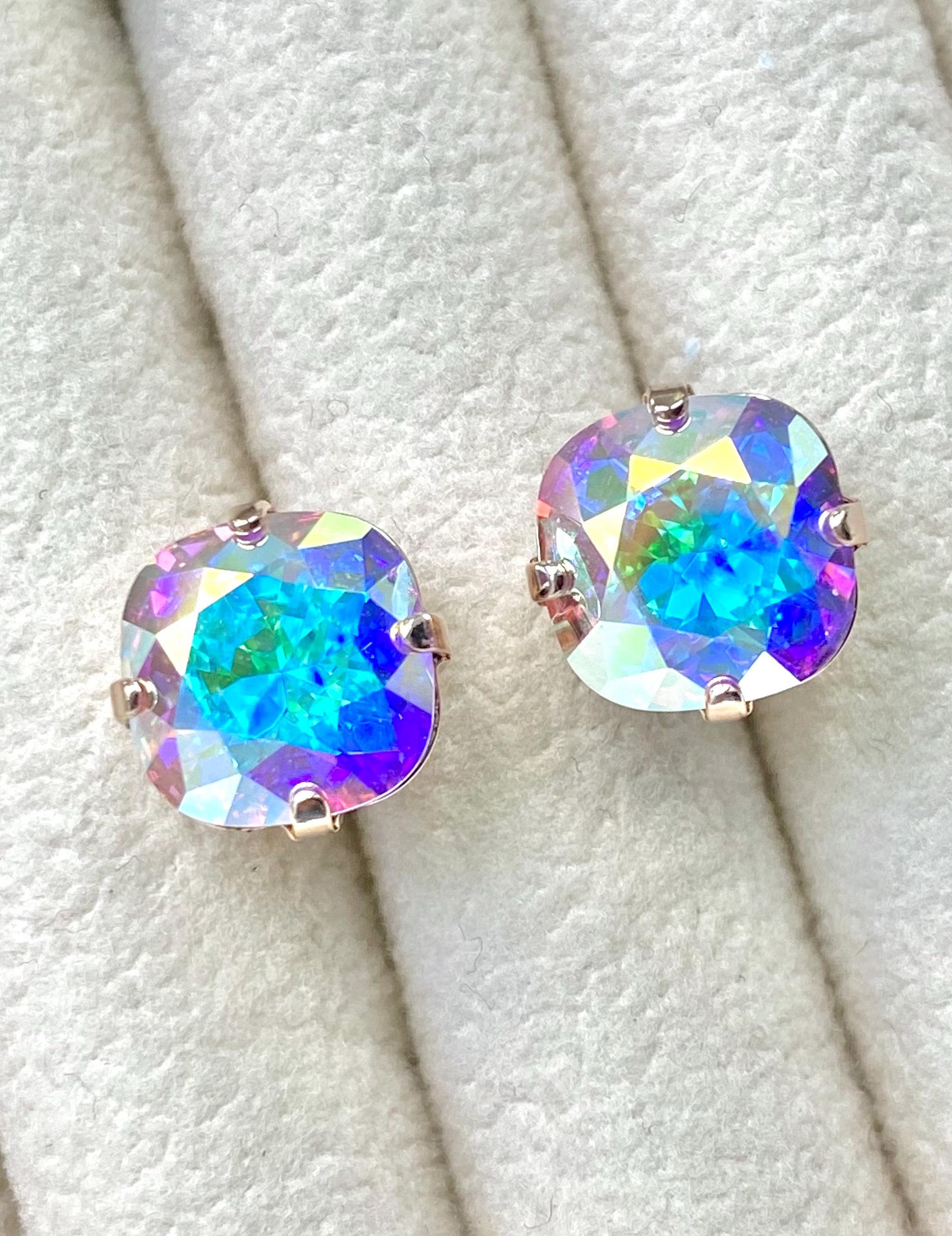 Orecchini A Clip Vintage Art Déco Con Cristalli Aurora - Foto 14