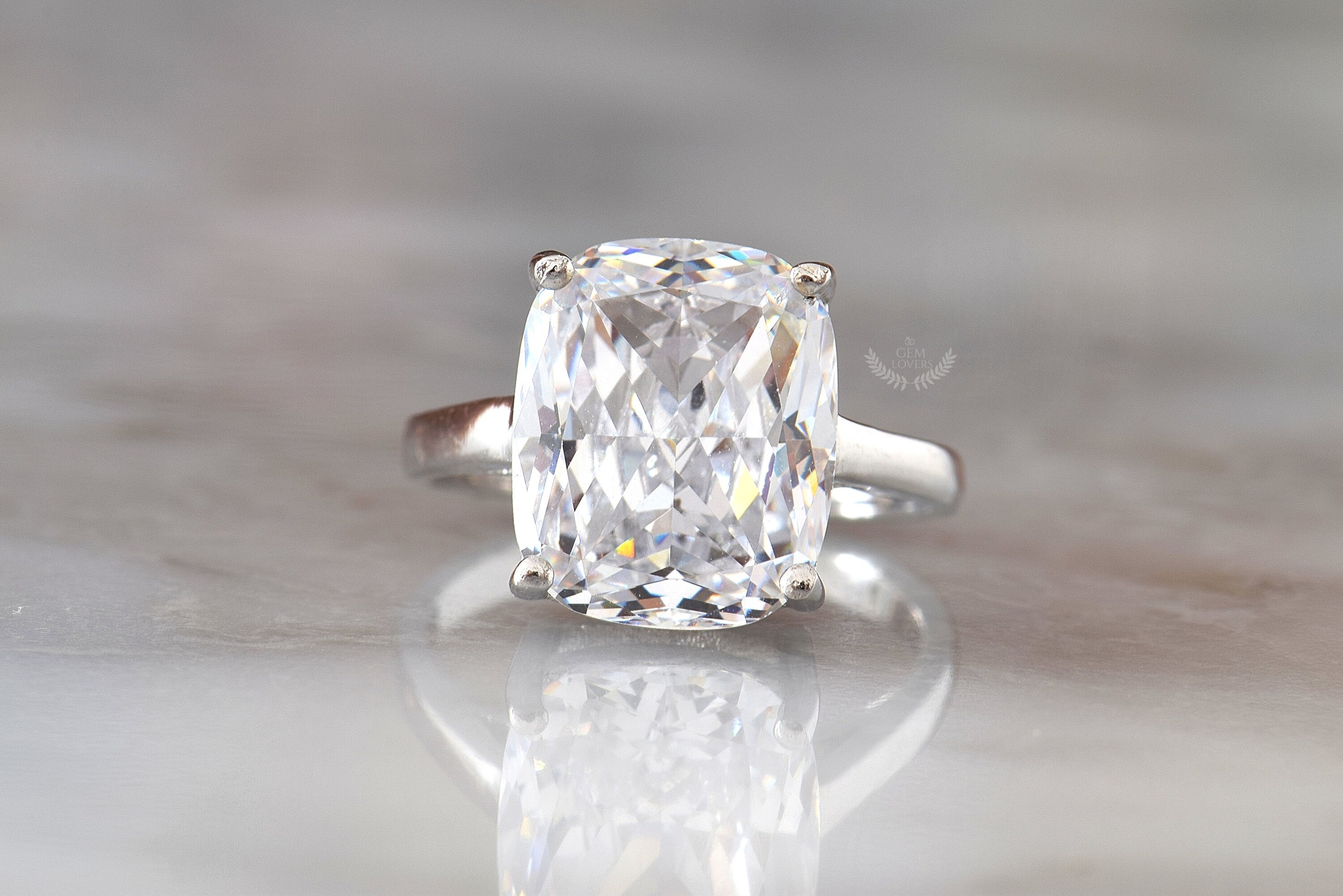 Cushion Cut Diamond Engagement Rings for Women 6 Carats | Etsy